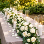 2 Pack 12ft Artificial Peony Flower Garland Vine, White - Image 3