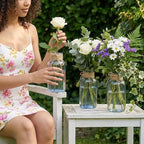 Mason Jars for Centerpiece Glass Flower Bud Vase Blue Vases, 6 Pc - Image 4