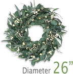 Wreaths for Front Door 26 Inch, All Season Greenery Wreath Olive Eucalyptus Leaves and White Mixed Berry for Indoor Outdoor Farmhouse Home Porch Wall Window Festival Wedding Decor - Image 3