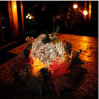 Lighted Pumpkin Fall Decor – LED Thanksgiving Decoration with Faux Maple Leaves, Berries, and Pinecones, Autumn Harvest Centerpiece for Table, Indoor and Outdoor Home Display - Image 6