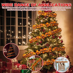 2 Pcs 6 ft Christmas Ball Ornament Garland, Orange - Image 5