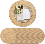 Kochorie Set of 24 Round Woven Placemats 12-Inch Natural Water Hyacinth Plant Placemats Hand-Woven Boho Rattan Placemat Wicker Weave Table Mats for Home Dinner Plates Holiday Supplies by Kochorie