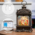 Christmas Snow Globes, Manger Snowflake Ball Adoration of The Magi Nativity Scene, Silent Night Music Water Lantern, Holiday Decorations Gifts for Family, Children or Friends - Image 3