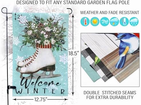 Double Sided Seasonal Garden Flags - Yard Flags Made of 100D Polyester - 12 Holiday Design Flags for All Seasons - Spring, Winter, Christmas, Thanksgiving - 12.75x18.5 Inch (Without Flagpole) - Image 2