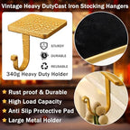 Tandefio 6 Pcs Christmas Stocking Holders for Mantle, Brass - Image 2