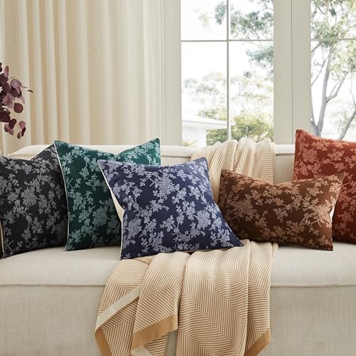 100% Cotton French Pastoral Throw Pillow Covers Set of 2, 24x24 Inch Background/Blue Farmhouse Decorative Cushion Covers for Sofa Bed Living Room Home Decor - Image 7