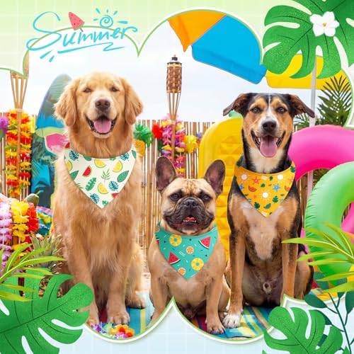 Abbylike 50 Pcs Summer Hawaiian Dog Bandanas Bulk, Tropical Fruits - Image 4