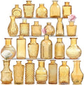 KOIUEYW Amber Gold Glass Bud Vases Set of 24, Vintage Small Vases for Flowers, Clear Crystal Mini Style in Bulk, Small Flower Glass for Centerpieces Wedding Decorations Home Party Decor by Unknown