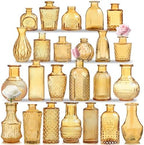 KOIUEYW Amber Gold Glass Bud Vases Set of 24, Vintage Small Vases for Flowers, Clear Crystal Mini Style in Bulk, Small Flower Glass for Centerpieces Wedding Decorations Home Party Decor by Unknown