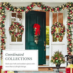 Balsam Hill Merry and Bright Christmas Wreath - 30" Festive Front Door Wreath with Ornaments, Gold Glitter Leaves & Battery-Operated LED Clear Lights for Indoor and Outdoor Holiday Decorating - Image 6
