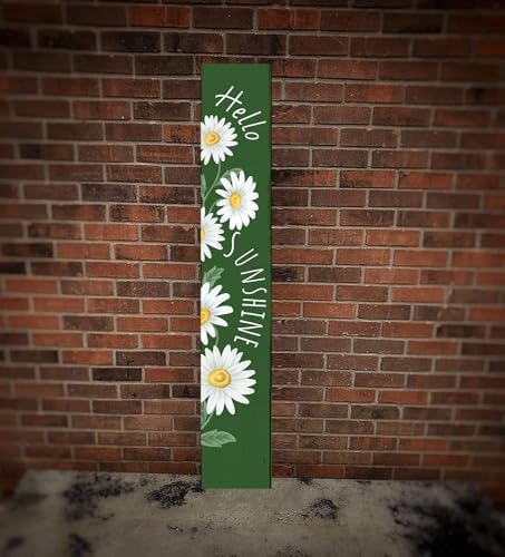Hello Sunshine Welcome Sign for Front Door Outdoor Porch Sign Home Decor Porch Standing Welcome Yard Sign Wood Door Sign Tall Summer Welcome Garden Sign Seasonal Wall Decorations for Outside Patio - Image 3
