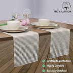 Native Fab Cloth Napkins 18x18 inches, 100% Cotton Vintage Stripped Dinner Napkins, Set of 12, Soft Breathable Absorbent, Machine Washable Cloth Napkins, Black Beige - Image 3