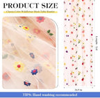 4 Pack Embroidery Floral Table Runner Rustic Spring Summer Wildflower Tulle Table Runner Vintage Flower Tabletop Runners Decoration for Home Wedding Party, 108 x 25 inch (Multicolor Flowers) - Image 2