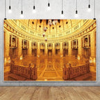 Leowefowa Palace Backdrops for Photography 12x10ft Palace Hall Backdrops Palace Background Golden Hall Party Decorations Grand Palace Backdrops for Parties Vinyl - Image 5