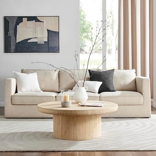 Danya B. Modern Cool Gray Cement Base and Glass Pillar Hurricane Candle Holder (Small) - Image 3