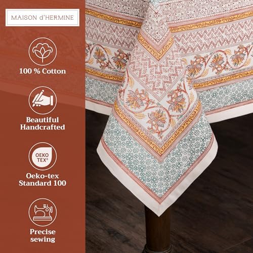 Maison d' Hermine Table Cloth Rectangle Table Reusable 100% Cotton 70"x108" - Image 2