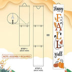 Happy Fall Y'all Wooden Porch Sign 47" Thanksgiving Large Welcome Porch Sign for Pumpkin Sign Autumn Home Front Door Yard Party Decor - Image 3