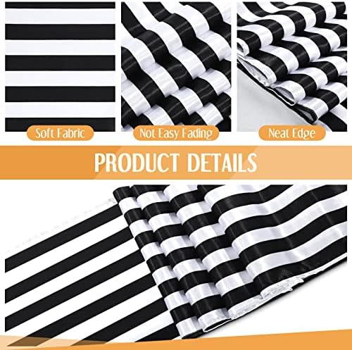 Breling 12 Pack Black and White Striped Table Runner, 12 x 108 Inches - Image 4