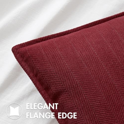 MIULEE Pack of 2 Christmas Burgundy Chenille Pillow Covers 18x18 Inch - Image 2