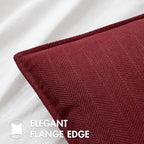 MIULEE Pack of 2 Christmas Burgundy Euro Shams Chenille Pillow Covers 22x22 - Image 2