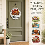 16 PCS Interchangeable Welcome Sign for Front Door, 11.8'' Magnetic Welcome Sign for Front Door with 16 Magnetic Icons, One Sign for Every Season for Home House Warming Gifts，2PCS - Image 4