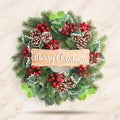 20" Merry Christmas Wreaths for Front Door Winter with Pine Needles Eucalyptus Holly Leaves Pine Cones Red Berries for Indoor Outdoor Home Wall Decor Decoration by Unknown