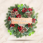 20" Merry Christmas Wreaths for Front Door Winter with Pine Needles Eucalyptus Holly Leaves Pine Cones Red Berries for Indoor Outdoor Home Wall Decor Decoration by Unknown
