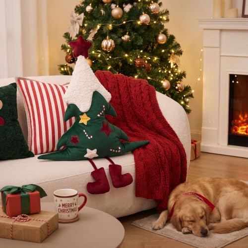 Christmas Tree Shaped Pillow 30x21 Plush Xmas Throw Pillow - Image 4