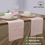 Native Fab Cloth Napkins 18x18 inches, 100% Cotton Vintage Stripped Dinner Napkins, Set of 12, Soft Breathable Absorbent, Machine Washable Cloth Napkins, Red Beige - Image 2
