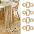 8 Pack 10Ft Beige Boho Gauze Cheesecloth Table Runner Long Wrinkled Sheer Romantic Table Cloths for Wedding Bridal Shower Birthday Party Table Decor by Dspoot