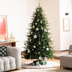 Glitzhome 60" D Oversized Milk Coffee Brown Christmas Tree Skirt, Reversible Faux Rabbit Fur/Korean Fleece Xmas Tree Skirt Mat,Holiday Tree Ornaments for Xmas Winter Happy New Year Home Decoration - Image 6