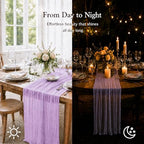 16 Pack Lavender Cheesecloth Table Runners, 20x120 Inch - Image 5