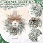 Civaner 18 Pcs 10" Mini Christmas Cabinet Wreaths with Bells and Ribbon - Image 4