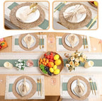 4 Sets Dining Table Decoration Boho Placemat, Green, 12x72 - Image 5