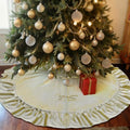 48 Inches Velvet Christmas Tree Skirt Decorations Gold Luxury Xmas Fur Plush Skirts for Merry Christmas Party Rustic Vintage Holiday Home Winter by QIJISTORM
