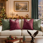 a moment Throw Pillow Covers 26X26 Inch 4 Packs,Soft Velvet Decorative Pillow Cases with 3D Ice Flower,Texture Modern Accent Cushion Covers for Sofa Couch Home Decor Classic Christmas - Image 5