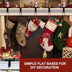 Christmas Stocking Holders for Mantle Set of 6, Stocking Hangers for Mantel Weighted, Heavy Duty, Flat, for Garland, Fireplace, Wall (Black) - Image 5