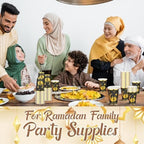 Domensi 100 Pack Eid Mubarak Paper Cups Gold Foil Disposable, Black - Image 4