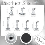 Mumufy 20 Pcs Matte Candlestick Holders, Metal Wedding Taper Candle Holders Vintage Candles Stand Set, Candle Stick Decor for Mantel Table Centerpiece Wedding Dining Table Decor Mantelpiece (Silver) - Image 2