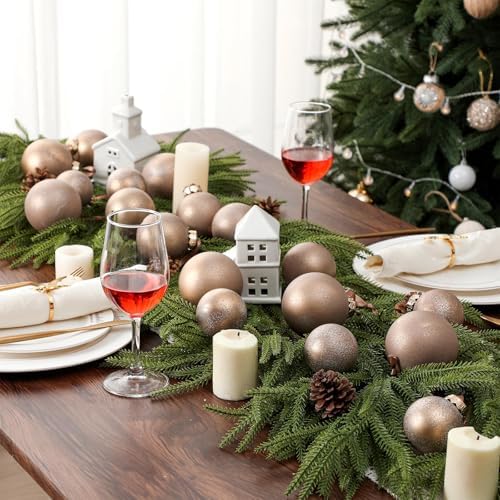 Yunlly 18 Pcs Neutral Christmas Ball Ornaments Brown Xmas Tree Decor - Image 6