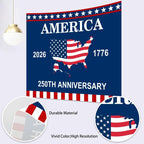 4th of July Backdrop Decorations 250th Anniversary USA Flag Patriotic Backdrop 12x10ft Banner Independence Day Photography Background Theme Party Decorations Supplies Photo Studio Props - Image 6