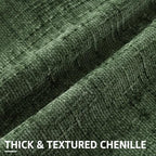 decorUhome Textured Chenille Throw Pillow Covers 26x26 Set of 2 Emerald - Image 2