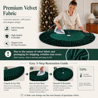 Hollowfly 48 Inch Ruffled Velvet Christmas Tree Skirts Green Tree Skirt - Image 3