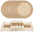 Placemats Set of 6 with 6 PCs Round Placemats and 6 PCs Table Mats by Zology