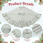 JOVIPOP Christmas Tree Skirt, 48 Inch Green Striped Ruffle - Image 2