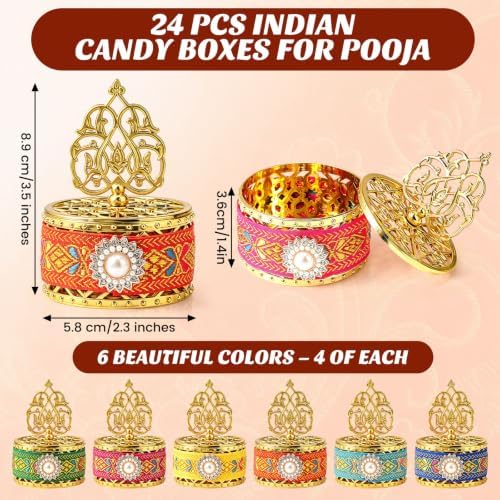 Indian Return Gifts Boxes, Diwali Candy Favor, Multicolor, 24 Pcs - Image 3