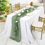 12 Pack Sage Green Cheesecloth Table Runner,20x120 in Table Runner - Image 5