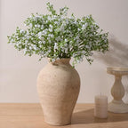 Ceramic Flower Vase Home Decor, 9 in Farmhouse Table Vase Retro Vintage Living Room Kitchen Bedroom Decoration Pottery Decorative Vases for Flowers Shelf Office Coffee Desk Dining Entryway, Rustic - Image 3