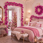 2 Pcs 6 ft Christmas Ball Ornament Garland, Hot Pink - Image 4