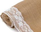 MDS 20 PCS 100% Natural Burlap Table Runners 12" x 72" with Lace, Rustic Farmhouse Country Vintage Boho Jute Runner for Wedding Reception Birthday Party Home Kitchen Dining Coffee Table Decoration - Image 4